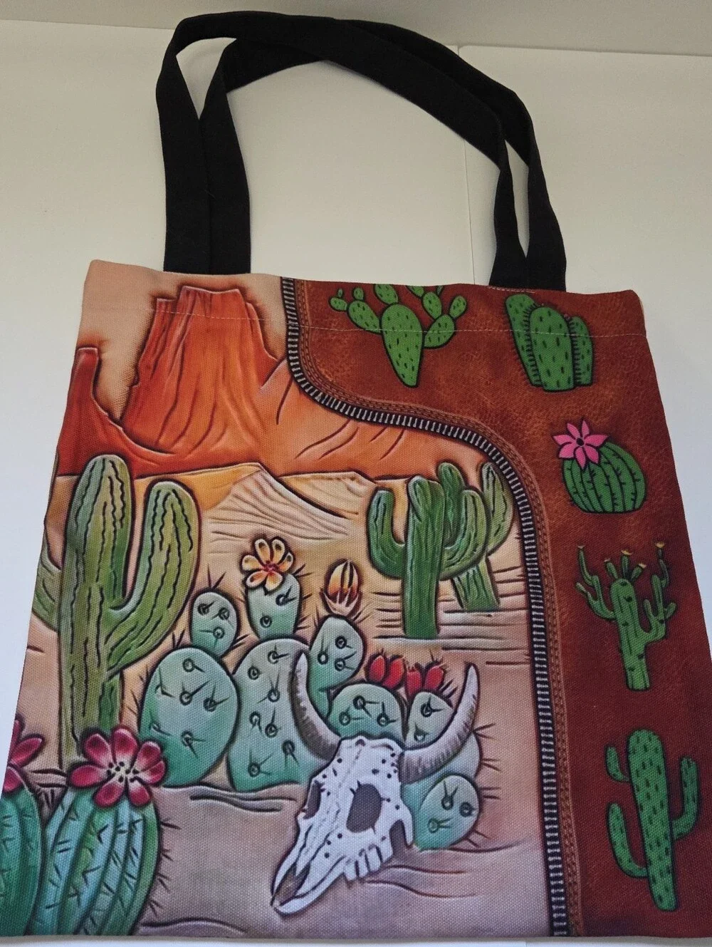 Three Southwestern Desert Cowgirl Cowboy Tote Bags - Picture 2 of 11